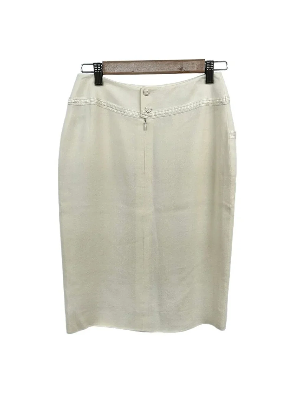 Chanel Skirt 38 M Ivory Knee Length